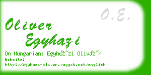 oliver egyhazi business card